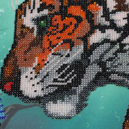 DIY Bead Embroidery Kit "Underwater hunting" 18.9"x11.8" / 48.0x30.0 cm