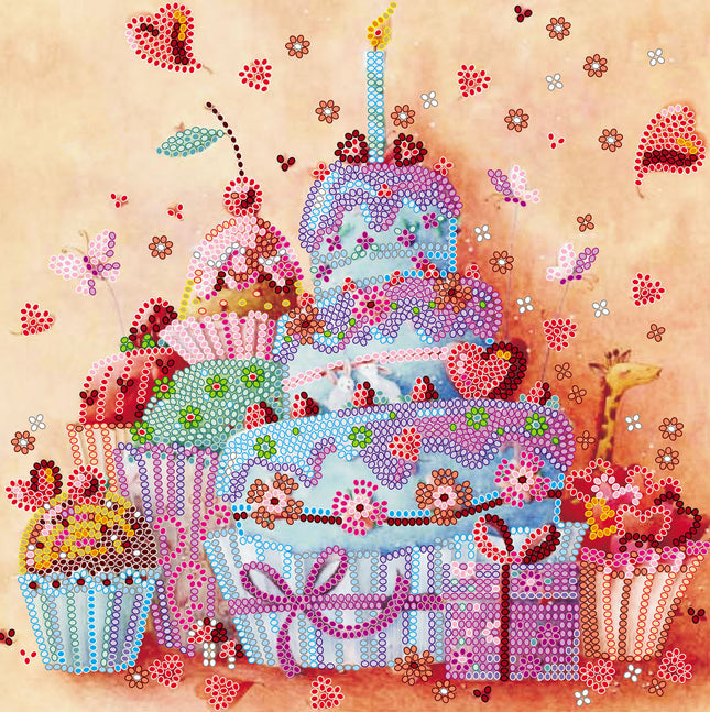 Canvas for bead embroidery "Visiting a sweet tooth" 7.9"x7.9" / 20.0x20.0 cm