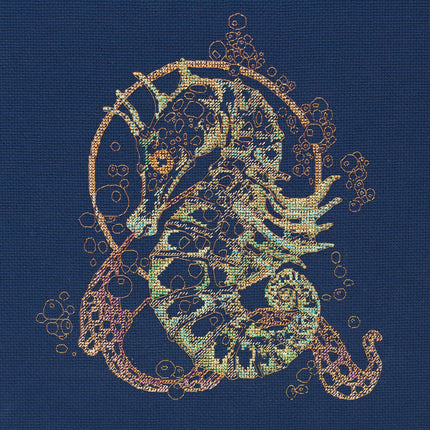 DIY Cross Stitch Kit "Sea Horse" 9.1"x9.8"