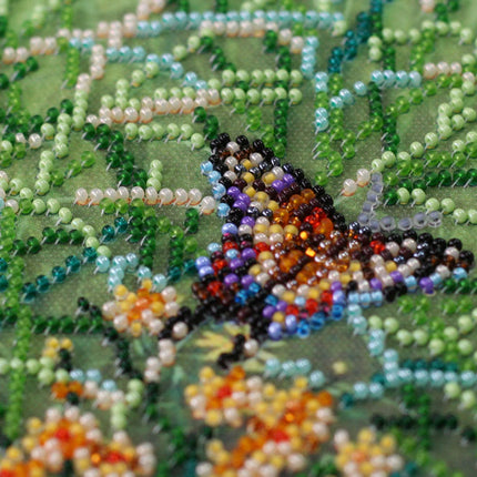 DIY Bead Embroidery Kit "In grass" 13.4"x9.8" / 34.0x25.0 cm