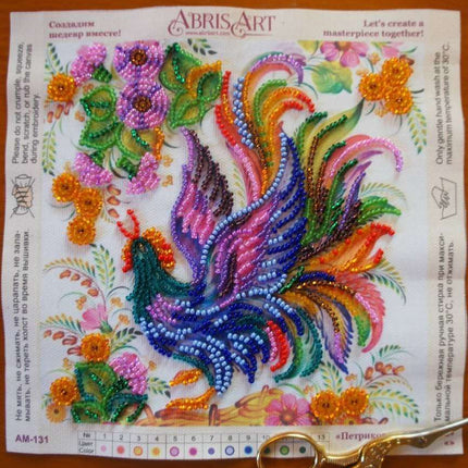 DIY Bead Embroidery Kit "Petricovs painting"  5.9"x5.9" / 15.0x15.0 cm