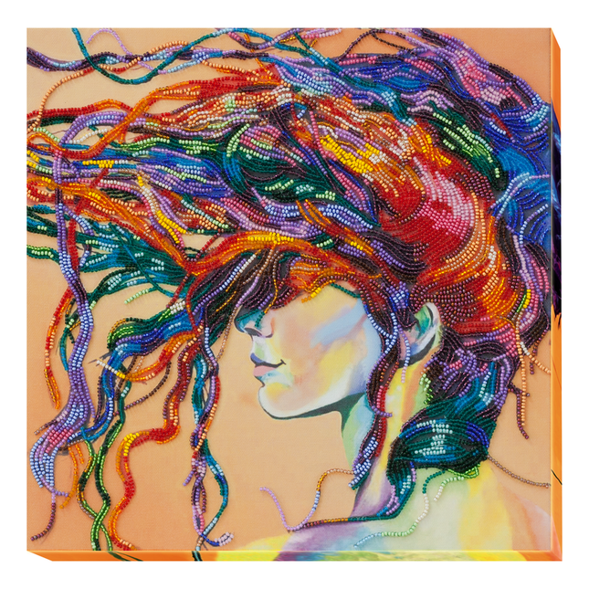 DIY Bead Embroidery Kit "Playful wind" 12.2"x12.2" / 31.0x31.0 cm