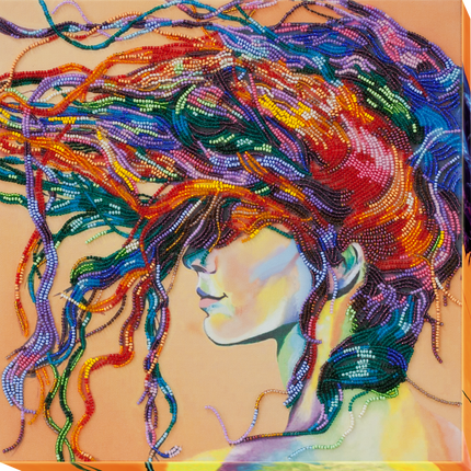 DIY Bead Embroidery Kit "Playful wind" 12.2"x12.2" / 31.0x31.0 cm