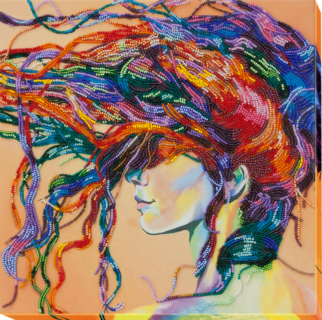 DIY Bead Embroidery Kit "Playful wind" 12.2"x12.2" / 31.0x31.0 cm