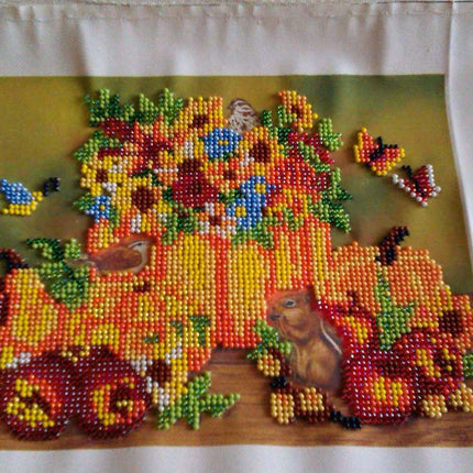 Canvas for bead embroidery "Autumn Gifts" 7.9"x6.3" / 20.0x16.0 cm