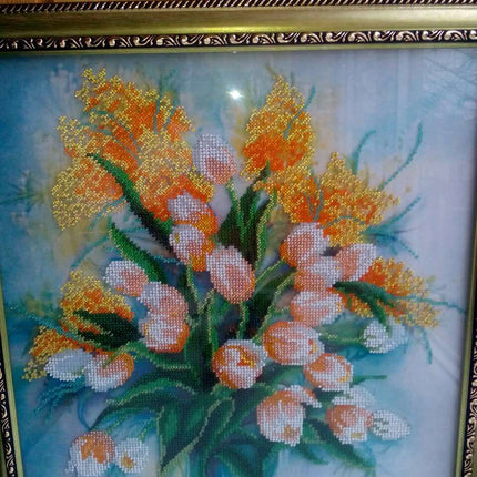 Canvas for bead embroidery "Spring mood" 11.8"x11.8" / 30.0x30.0 cm