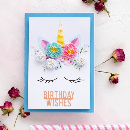DIY kit postcard 3D for embroidery with beads "Believe in miracles!" 4.1"x5.8" / 10.5x14.8 cm