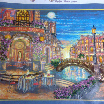 DIY Bead Embroidery Kit "Evening in Seville" 13.8"x10.6" / 35.0x27.0 cm