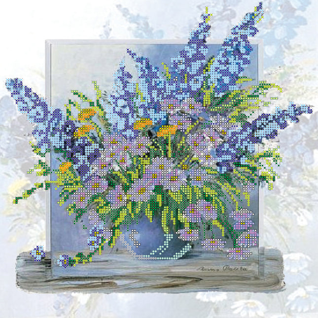 Canvas for bead embroidery "Freshness" 11.8"x11.8" / 30.0x30.0 cm