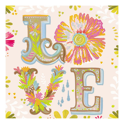 Canvas for bead embroidery "Love" 7.9"x7.9" / 20.0x20.0 cm