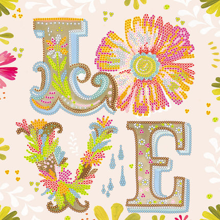 Canvas for bead embroidery "Love" 7.9"x7.9" / 20.0x20.0 cm
