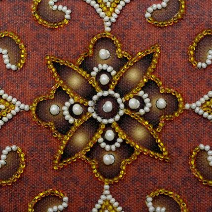 DIY Bead Embroidery Kit "Vintage – 1" 9.1"x9.1" / 23.0x23.0 cm