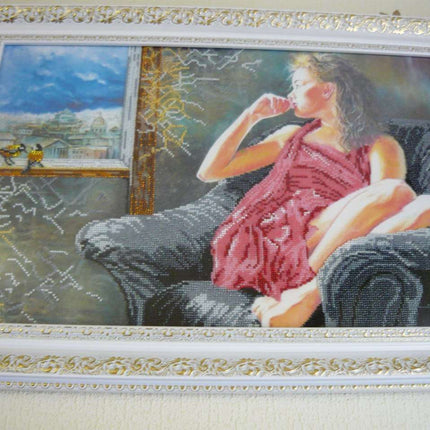 DIY Bead Embroidery Kit "Flashbacks" 19.7"x12.6" / 50.0x32.0 cm