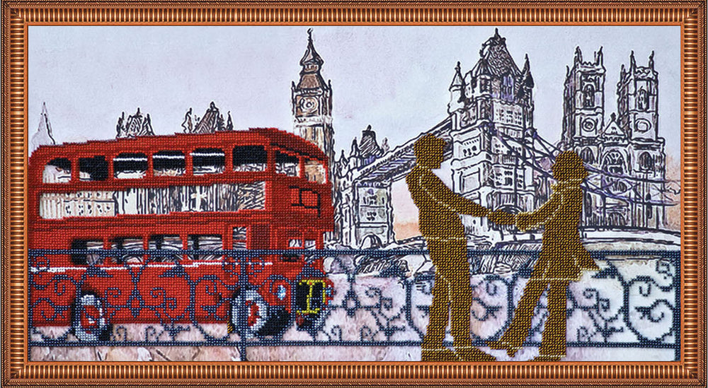 DIY Bead Embroidery Kit "The London lifestyle – 3" 21.3"x11.8" / 54.0x30.0 cm