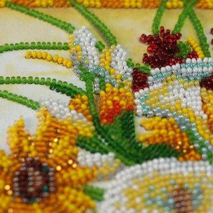DIY Bead Embroidery Kit "Heat of summer" 9.8"x13.0" / 25.0x33.0 cm