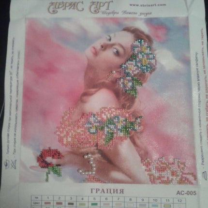 Canvas for bead embroidery "Grace" 7.9"x7.9" / 20.0x20.0 cm