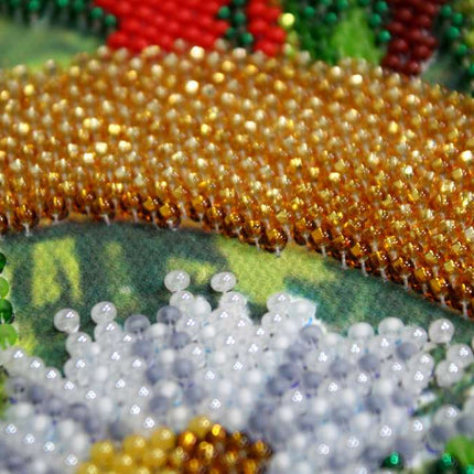DIY Bead Embroidery Kit "Basket of summer" 16.1"x12.6" / 41.0x32.0 cm