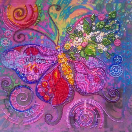 DIY Bead Embroidery Kit "Fly of butterfly" 11.8"x11.8" / 30.0x30.0 cm