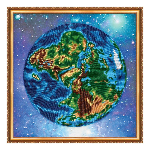 DIY Bead Embroidery Kit "The Earth" 11.8"x11.8" / 30.0x30.0 cm