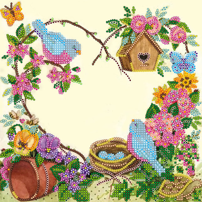 Canvas for bead embroidery "Family" 7.9"x7.9" / 20.0x20.0 cm