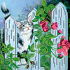 Canvas for bead embroidery "March cats" 7.9"x7.9" / 20.0x20.0 cm