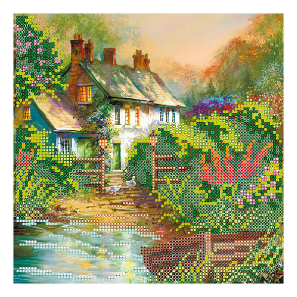 Canvas for bead embroidery "Backwater" 7.9"x7.9" / 20.0x20.0 cm