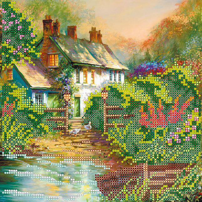 Canvas for bead embroidery "Backwater" 7.9"x7.9" / 20.0x20.0 cm