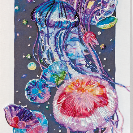 DIY Bead Embroidery Kit "Night dance" 10.6"x15.7" / 27.0x40.0 cm