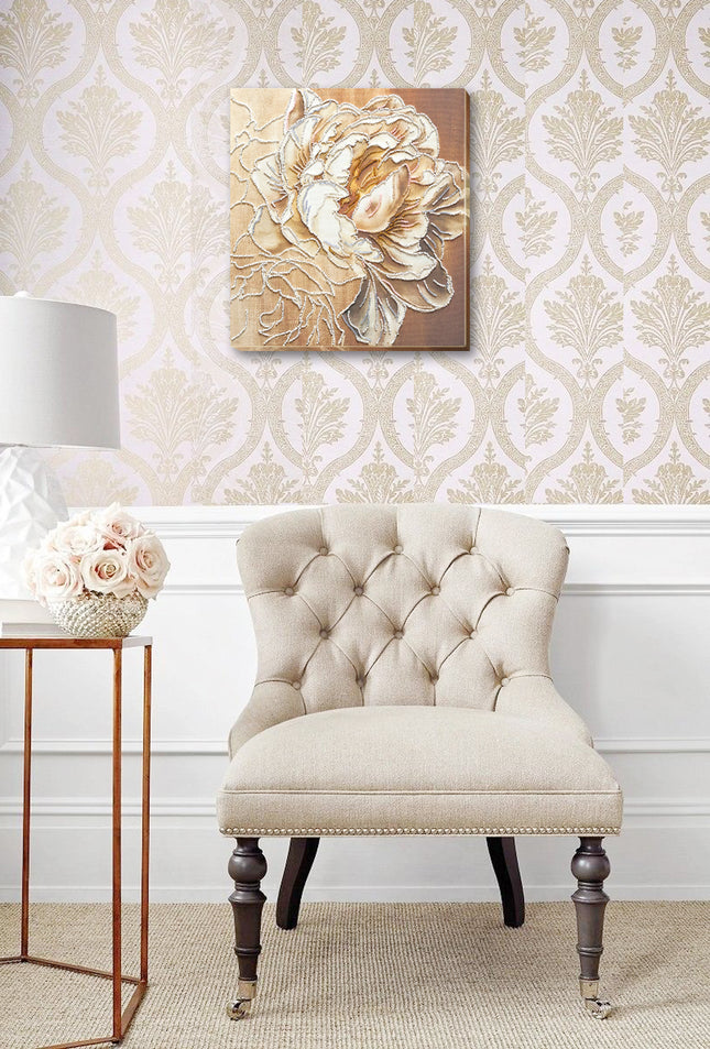 DIY Bead Embroidery Kit "Peony" 11.8"x12.8" / 30.0x32.5 cm