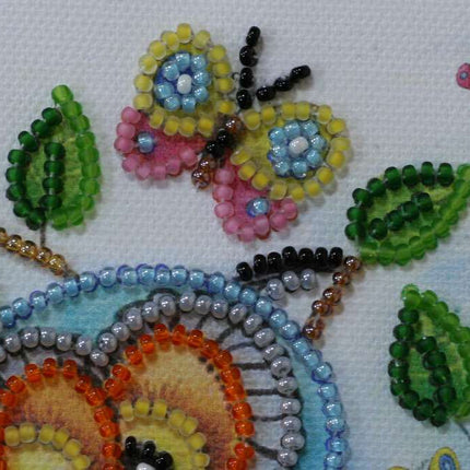 DIY Bead Embroidery Kit "Owl Duet"  5.9"x5.9" / 15.0x15.0 cm