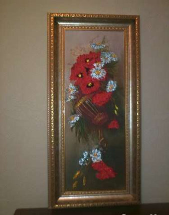 DIY Bead Embroidery Kit "Wild flowers" 6.7"x17.7" / 17.0x45.0 cm