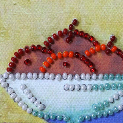 DIY Bead Embroidery Kit "Kitchen – 3"  5.9"x5.9" / 15.0x15.0 cm