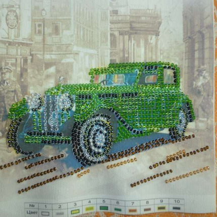 DIY Bead Embroidery Kit "Rolls-Royce"  5.9"x5.9" / 15.0x15.0 cm