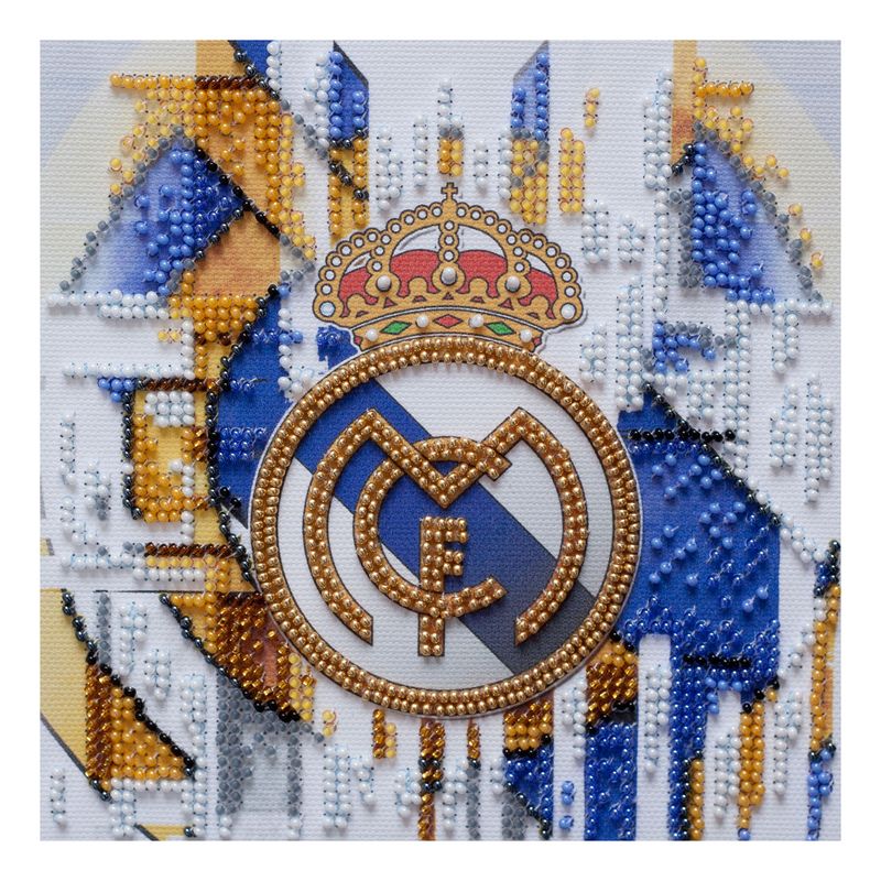 DIY Bead Embroidery Kit "FC Real Madrid"  5.9"x5.9" / 15.0x15.0 cm