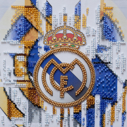 DIY Bead Embroidery Kit "FC Real Madrid"  5.9"x5.9" / 15.0x15.0 cm
