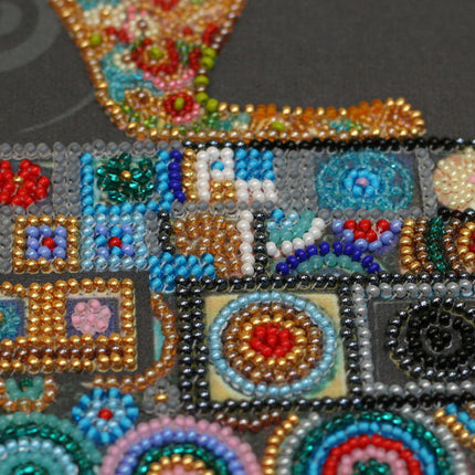 DIY Bead Embroidery Kit "Kitty" 9.8"x14.2" / 25.0x36.0 cm