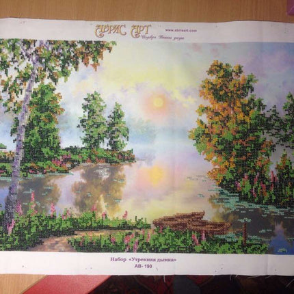 DIY Bead Embroidery Kit "Morning haze" 19.7"x11.8" / 50.0x30.0 cm