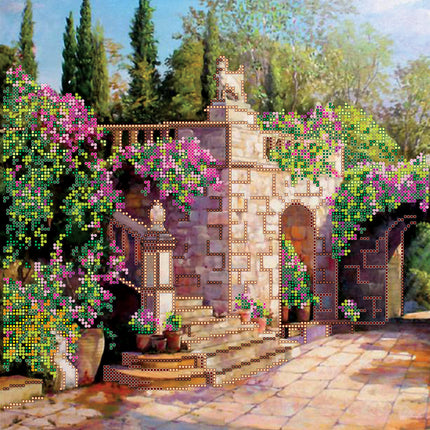 Canvas for bead embroidery "Enfilade" 11.8"x11.8" / 30.0x30.0 cm