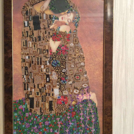 DIY Bead Embroidery Kit "The kiss" 11.8"x18.1" / 30.0x46.0 cm