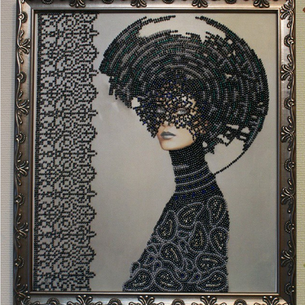 DIY Bead Embroidery Kit "Morgana" 10.2"x11.8" / 26.0x30.0 cm