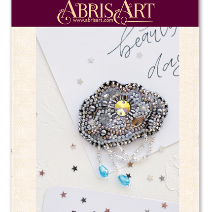 Beadwork kit for creating brooch "Silver threads"