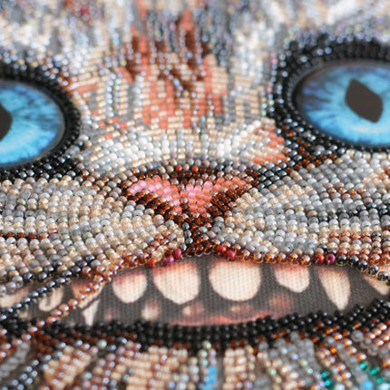 DIY Bead Embroidery Kit "Cheshire Cat" 12.6"x10.6" / 32.0x27.0 cm