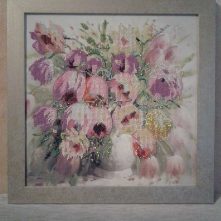 Canvas for bead embroidery "Little bit of Summer" 11.8"x11.8" / 30.0x30.0 cm