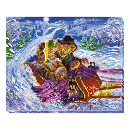 DIY Bead Embroidery Kit "Rush sled" 10.2"x8.3" / 26.0x21.0 cm