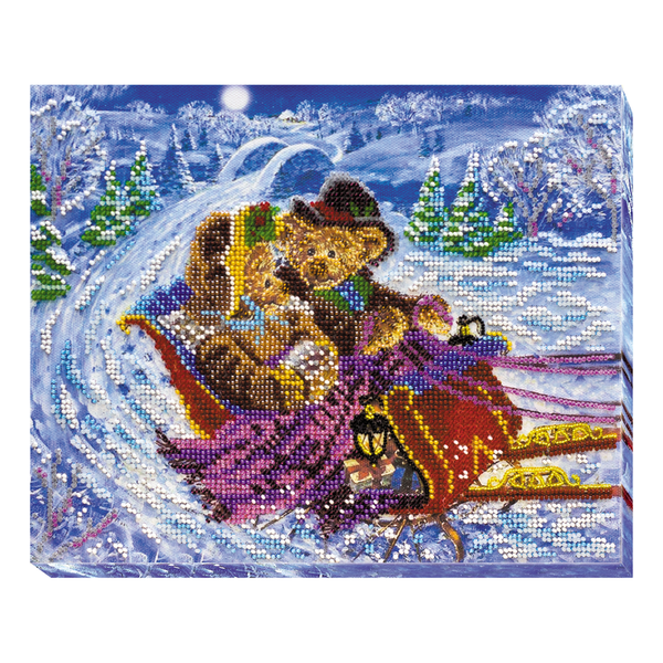 DIY Bead Embroidery Kit "Rush sled" 10.2"x8.3" / 26.0x21.0 cm