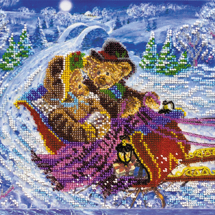 DIY Bead Embroidery Kit "Rush sled" 10.2"x8.3" / 26.0x21.0 cm