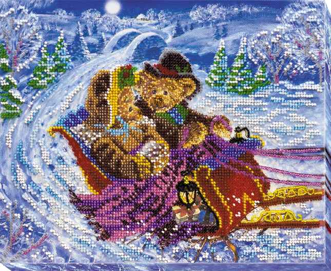 DIY Bead Embroidery Kit "Rush sled" 10.2"x8.3" / 26.0x21.0 cm