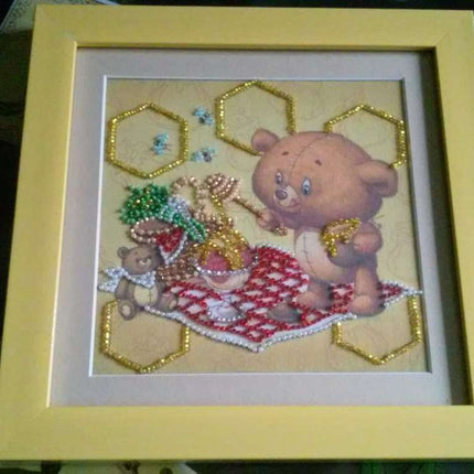 DIY Bead Embroidery Kit "Sweet tooth"  5.9"x5.9" / 15.0x15.0 cm