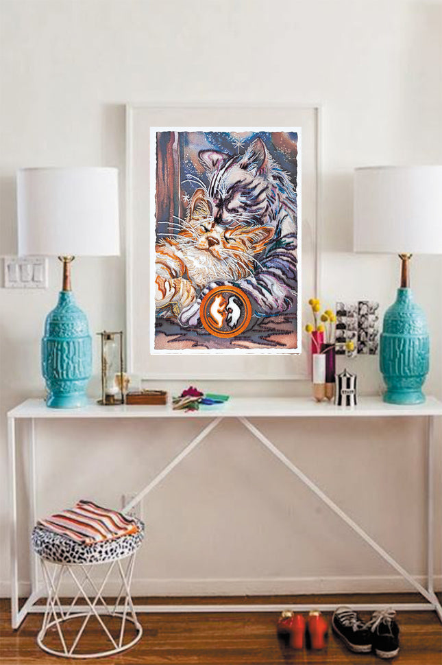 DIY Bead Embroidery Kit "Purring" 12.6"x18.5" / 32.0x47.0 cm