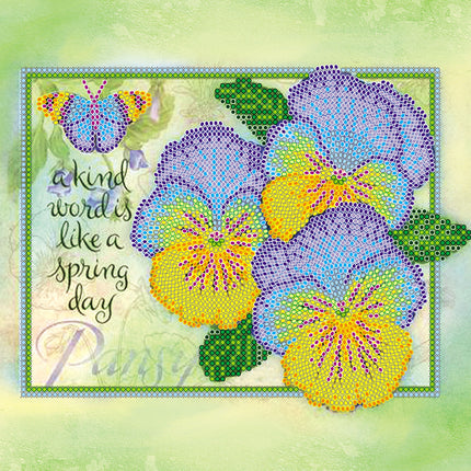 Canvas for bead embroidery "The charm of summer" 7.9"x7.9" / 20.0x20.0 cm